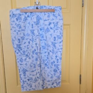 Chaps Wide Leg Cropped Denim Light Blue Jeans